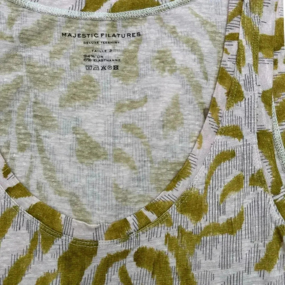 Majestic Filatures Deluxe Teeshirt Taille 2 US Size Small Abstract Print - Picture 3 of 4